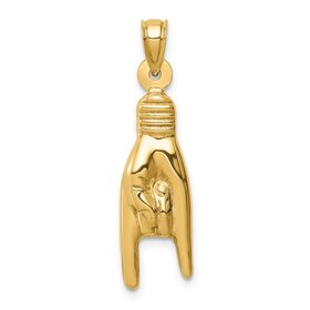 77253 14K YELLOW GOLD HIGH POLISH HOLLOW 3D CORNE CHARM