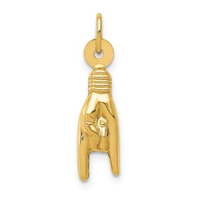 77255 14K YELLOW GOLD 21MM HIGH POLISHED 3D CORNE CHARM