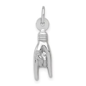 77256 14K WHITE GOLD HIGH POLISH 3D CORNE CHARM