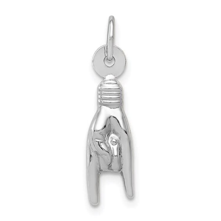 77256 14K WHITE GOLD HIGH POLISH 3D CORNE CHARM