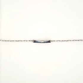 20303 14K WHITE GOLD NAME ID PAPER CLIP LINK BABY BRACELET