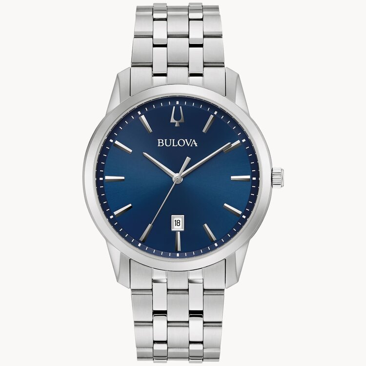 bulova 042429581135 BULOVA STAINLESS TEEL BLUE DIAL SUTTON CLASSIC MEN'S WATCH