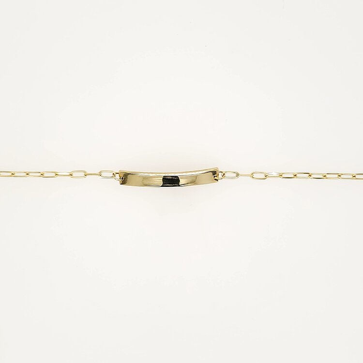 20306 14K YELLOW GOLD PAPER CLIP NAME ID BABY BRACELET