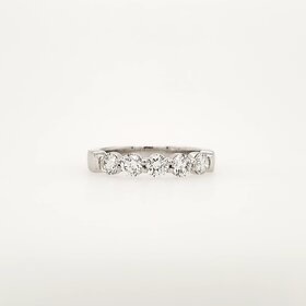 475186 PLATINUM .75CTW 5 DIAMOND WEDDING BAND