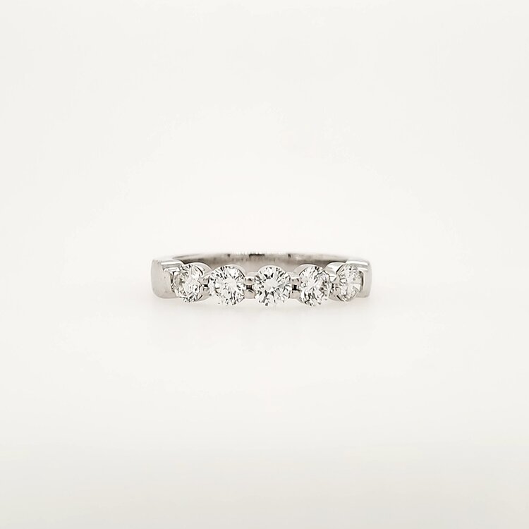 475186 PLATINUM .75CTW 5 DIAMOND WEDDING BAND