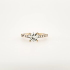 475173 14K YELLOW GOLD 1CTW DIAMOND CENTER O COLOR VS2  .40CTW DIAMOND SETTING ENGAGEMENT RING