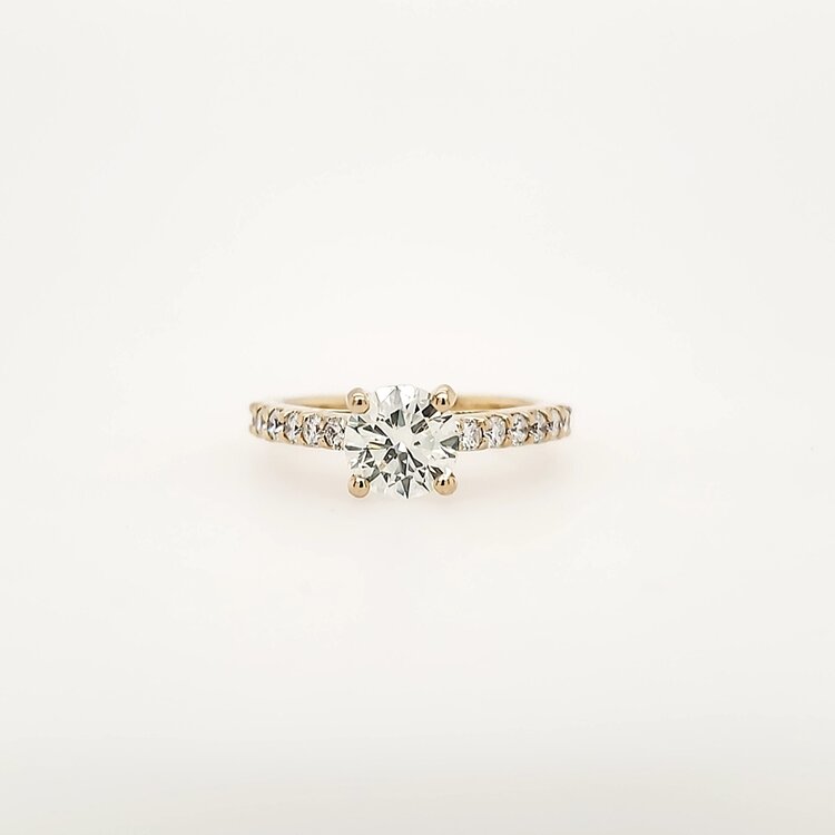 475173 14K YELLOW GOLD 1CTW DIAMOND CENTER O COLOR VS2  .40CTW DIAMOND SETTING ENGAGEMENT RING