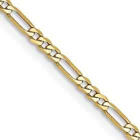 50173 14K YELLOW GOLD 22" 4.50MM  FIGARO  CHAIN