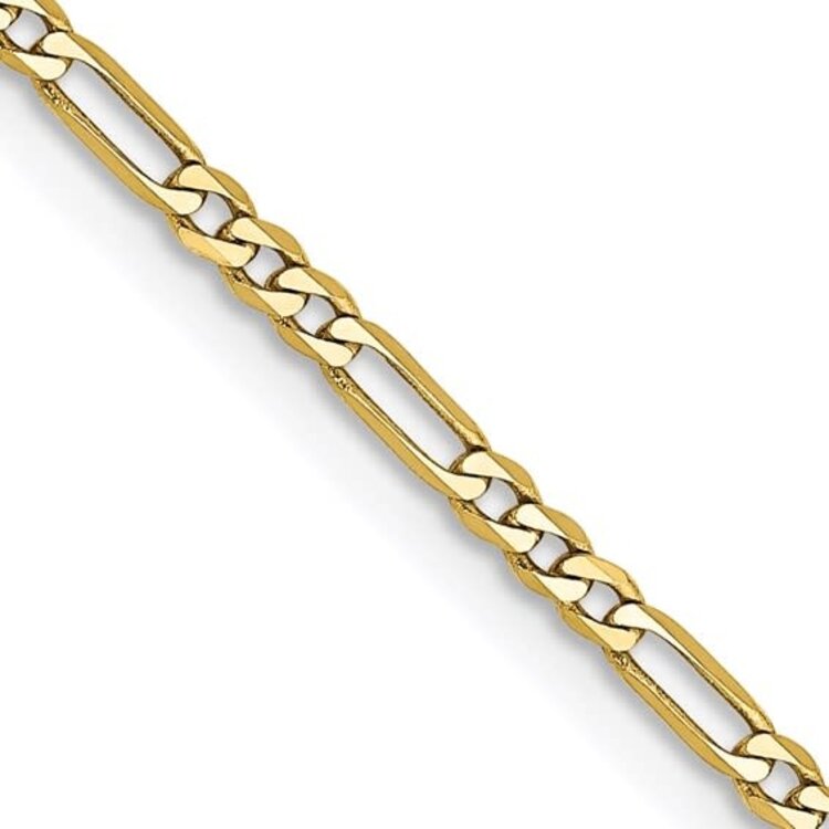 50173 14K YELLOW GOLD 22" 4.50MM  FIGARO  CHAIN