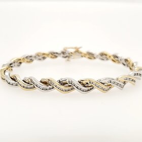 20325 14K TWO TONE 2CTW DIAMOND INTERLOCKING FANCY BRACELET