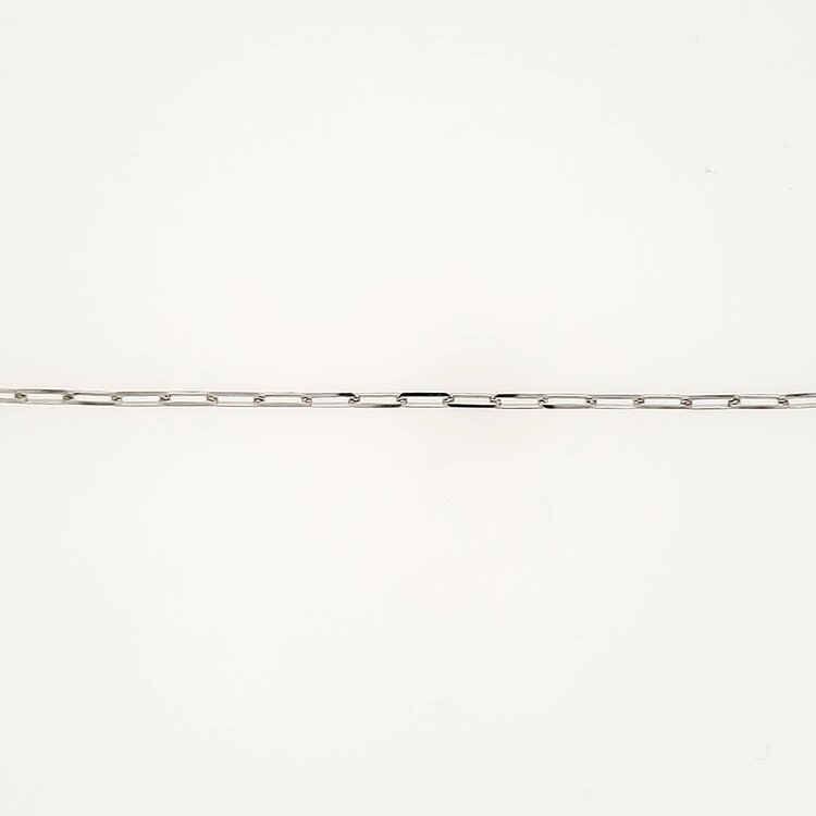 20327 14K WHITE GOLD 7"  1.90MM PAPER CLIP BRACELET