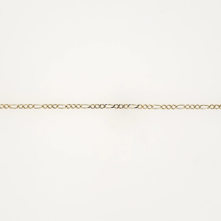20332 14K YELLOW GOLD FIGARO DIAMOND CUT PETITE BRACELET