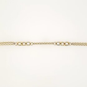 20335 14K YELLOW GOLD CIRCLE DOUBLE ROLO LINK BRACELET