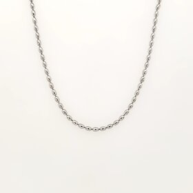80294 STERLING SILVER 18" OVAL BEADED CHAIN