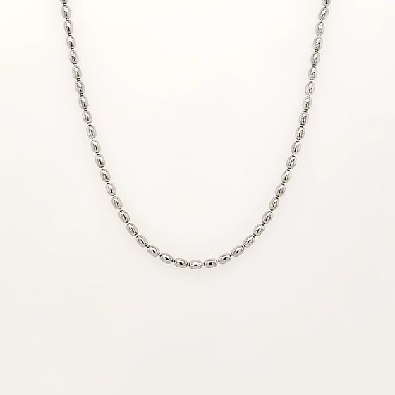80294 sterling silver 18 oval beaded chain