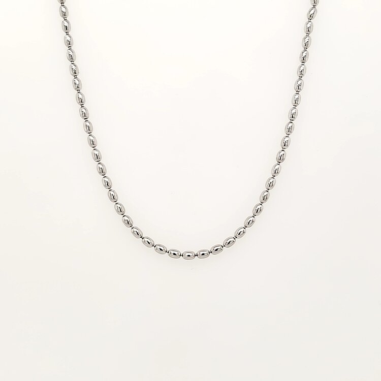 80294 STERLING SILVER 18" OVAL BEADED CHAIN