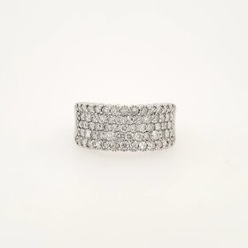 40304 14K WHITE GOLD 1.50CTW DIAMOND SCALLOPED COCKTAIL RING