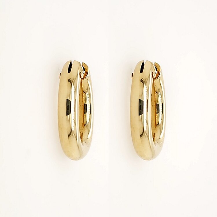 31125 18K YELLOW GOLD 0.78" 4MM OVAL TUBE HOOPS