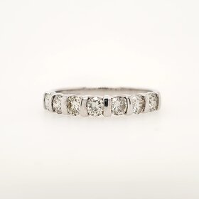 475204 14K WHITE GOLD .80CTW DIAMOND BAR SETTING WEDDING BAND