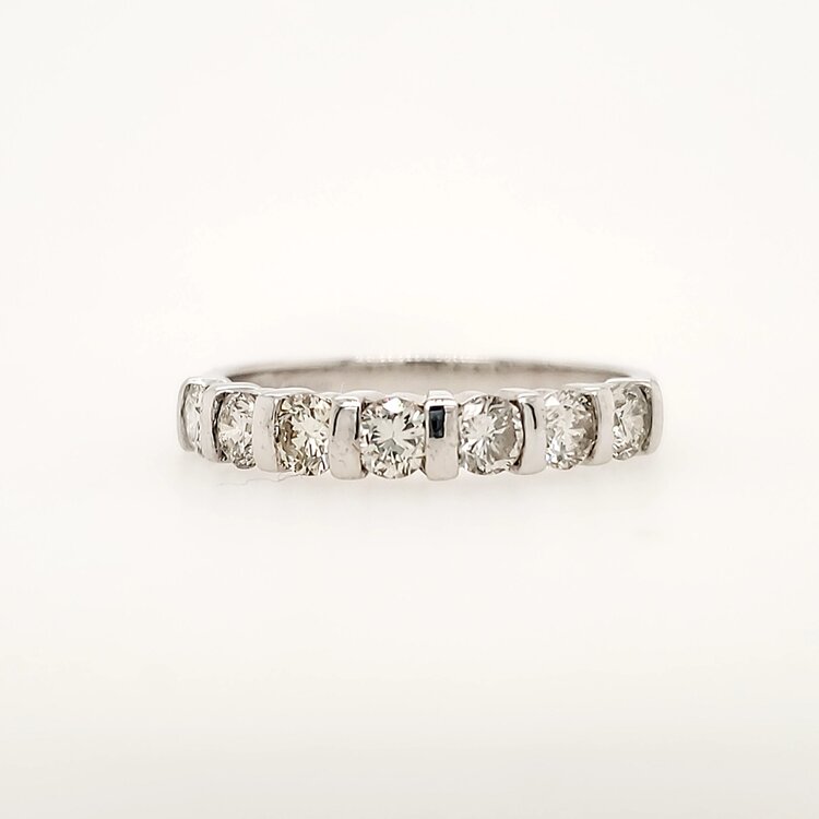 475204 14K WHITE GOLD .80CTW DIAMOND BAR SETTING WEDDING BAND