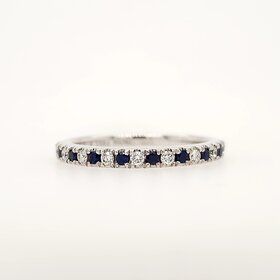 40316 14K WHITE GOLD DIAMOND AND SAPPHIRE BAND