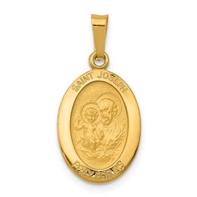 77269 14K YELLOW GOLD 25.60MM OVAL SAINT JOSEPH  MEDAL