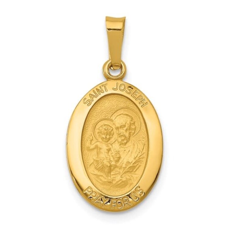 77269 14K YELLOW GOLD 25.60MM OVAL SAINT JOSEPH  MEDAL