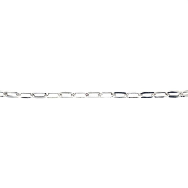 20055 14K WHITE GOLD 7" 4MM PAPER CLIP LINK BRACELET