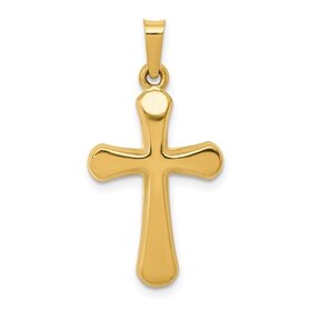 77272 14K YELLOW GOLD 26.6MM HIGH POLISH ROUNDED CROSS