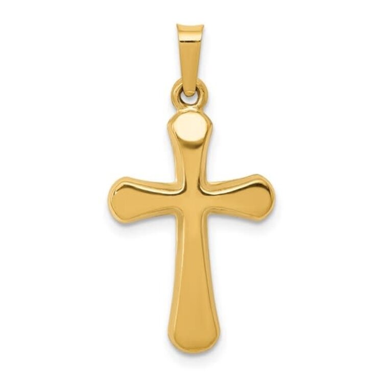 77272 14K YELLOW GOLD 26.6MM HIGH POLISH ROUNDED CROSS