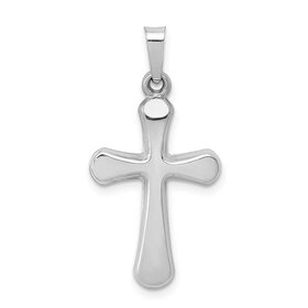 77274 14K WHITE GOLD 26.6MM HIGH POLISH ROUNDED CROSS