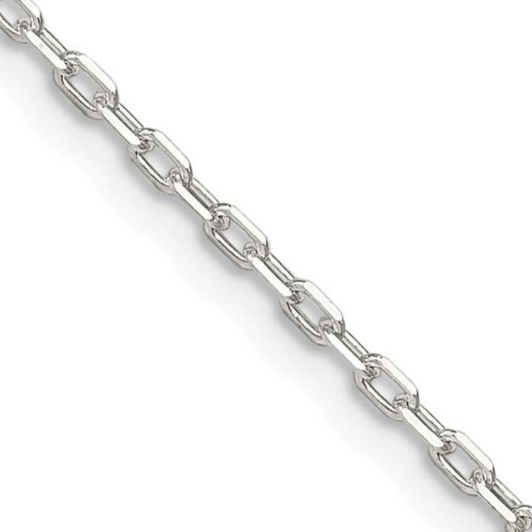 80338 STERLING SILVER 18" EXTRA 2" EXTENSION 1.65MM DIAMOND CUT CABLE LINK CHAIN