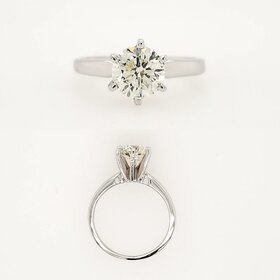 477689 14K WHITE GOLD 1.07CT K COLOR I1 6 PRONG SOLITAIRE ENGAGEMENT RING