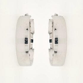 31170 14K WHITE GOLD 1.25" 6.50MM HIGH POLISH WIDE HOOPS