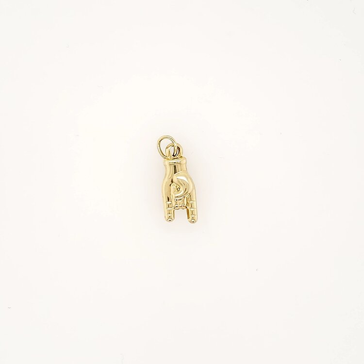 78124 14K YELLOW GOLD .75" 3D CORNE CHARM