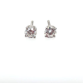 31194 14K WHITE GOLD 1CT ROUND DIAMOND SCREWBACKS