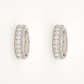 31192 18K WHITE GOLD 2.02CTW DIAMOND OVAL SHAPE CENTER 4 PRONG OVAL HOOPS