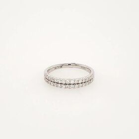 475221 18K WHITE GOLD .33CTW DIAMOND DOUBLE ROW WEDDING BAND