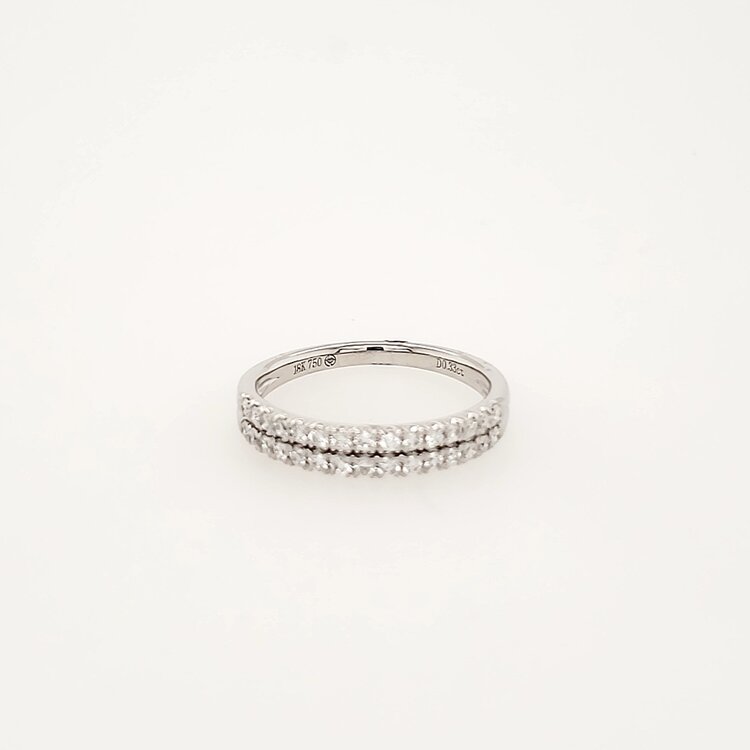 475221 18K WHITE GOLD .33CTW DIAMOND DOUBLE ROW WEDDING BAND