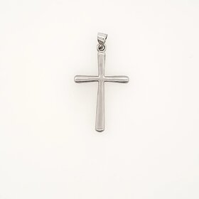 75205 14K WHITE GOLD BRUSHED TEXTURE CROSS