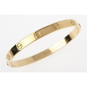 20364 14K YELLOW GOLD SCREW DESIGN BANGLE