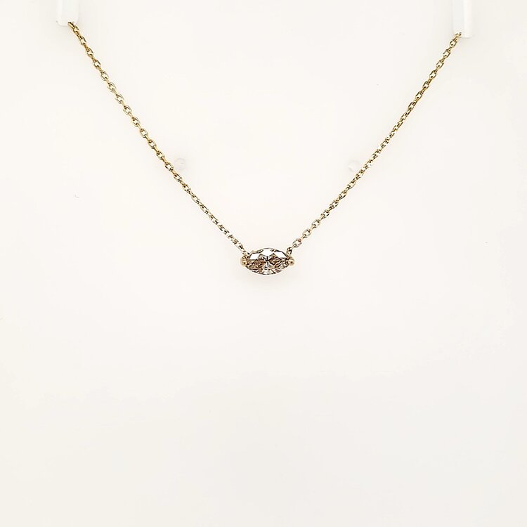 70626 14K YELLOW GOLD .42CTW MARQUISE CHAMPAGNE DIAMOND NECKLACE