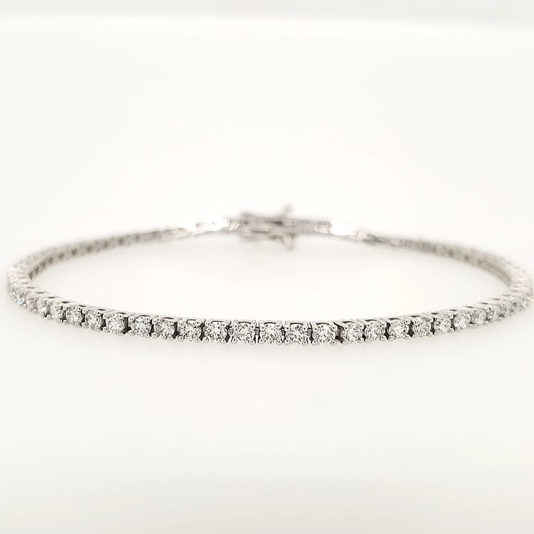 20366 14K WHITE GOLD 3CT LAB GROWN TENNIS BRACELET