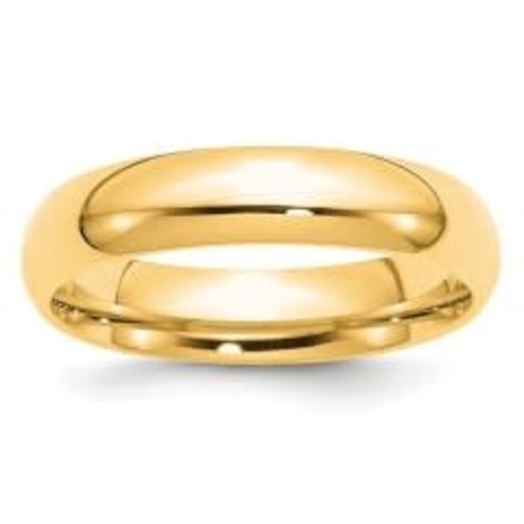475239 14K YELLOW GOLD 5MM HIGH POLISHED COMFORT FIT WEDDING BAND (SIZE 6)