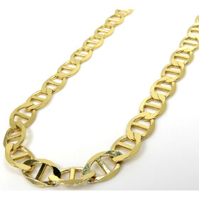 SYN78-22 ITALGEM GOLD IP PLATED 7MM MARINER LINK CHAIN 22"