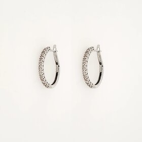 31206 14K WHITE GOLD .25CTW DIAMOND 0.70" HOOPS