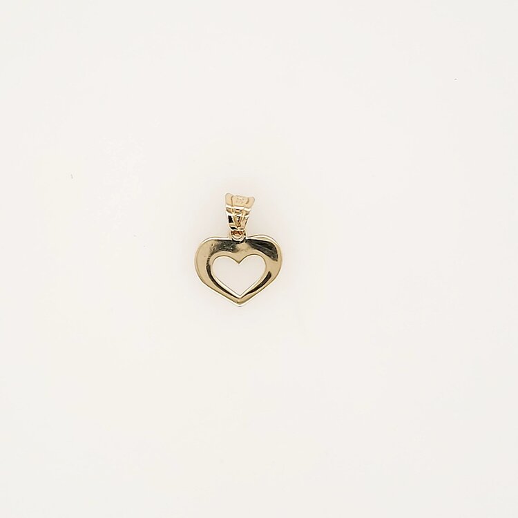 78129 14K YELLOW GOLD SMALL OPEN HEART CHARM