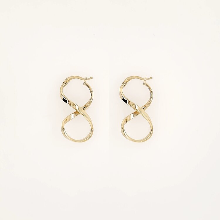 31213 14K YELLOW GOLD HIGH POLISH FIGURE 8 HOOPS