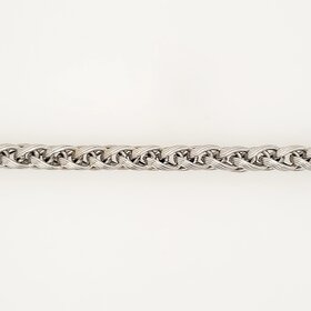 25126 14K WHITE GOLD 8.5" 4.50MM LINED TEXTURE BRAIDED DESIGN MEN'S BRACELET