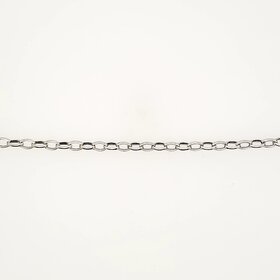 20340 14K WHITE GOLD 10" OPEN CABLE LINK ANKLET BRACELET